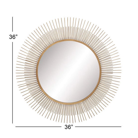 Gold Modern Metal Wall Mirror, , alternate image number null