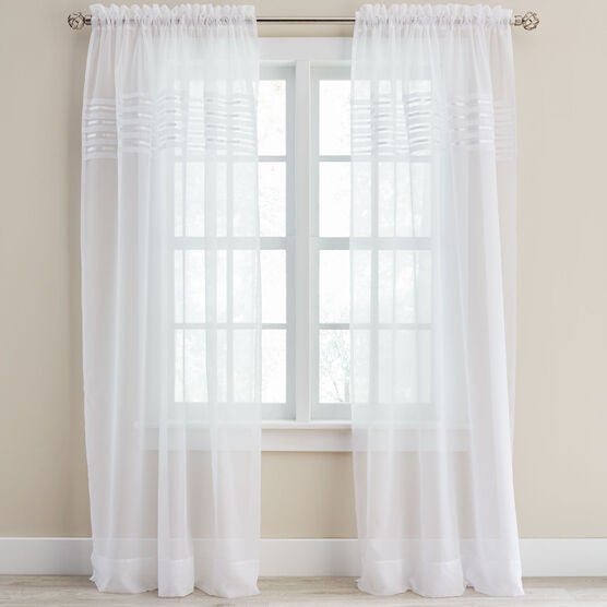 BH Studio Pleated Voile Rod-Pocket Panel, BH Studio Pleated Voile Rod-Pocket Panel,