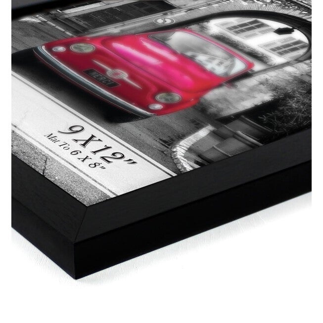Black Pixel Glass Picture Frames Mat To 6X8 - Set Of 5, , alternate image number null