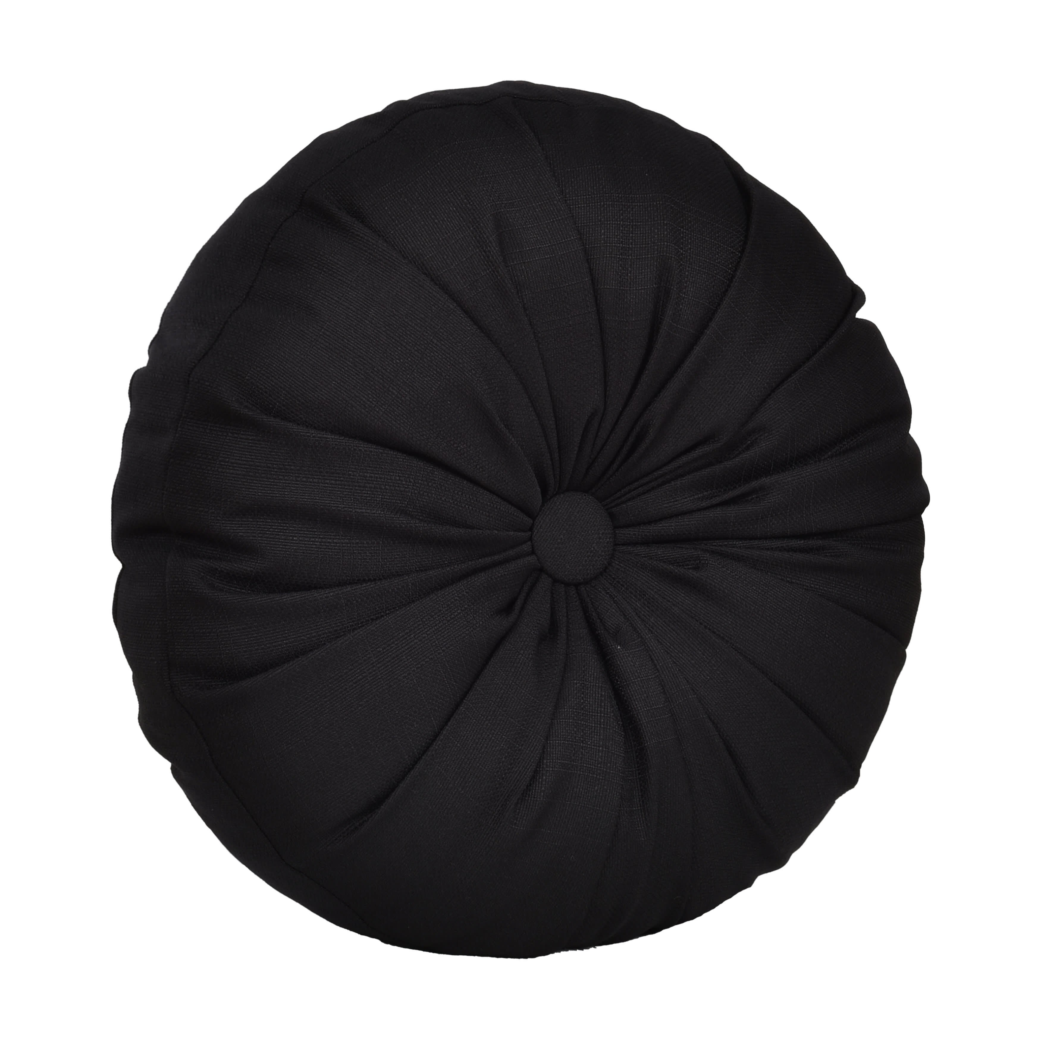 Calabria Round Decorative Throw Pillow, BLACK, hi-res image number 0