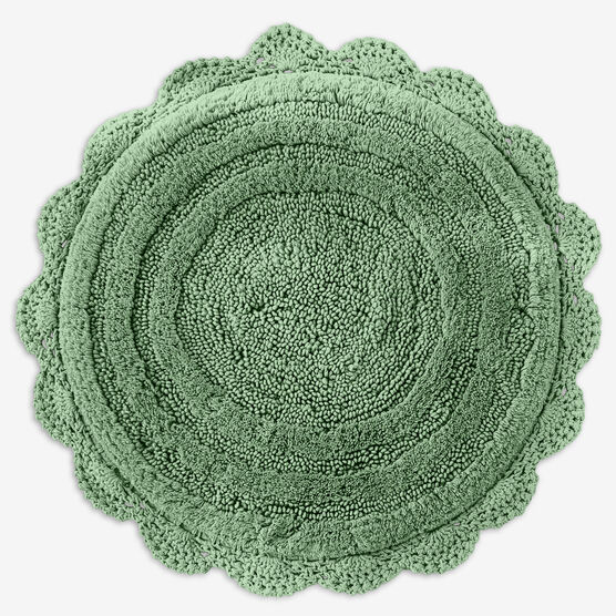24" Round Crochet Bath Mat, SOFT SAGE, hi-res image number null