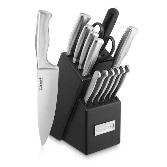 15-Pc. Stainless Steel Hollow Handle Cutlery Block Set, STAINLESS STEEL, hi-res image number null