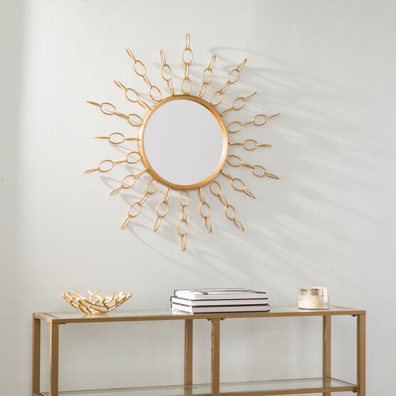 Salix Oversized Gold Starburst Mirror Wall Decor Brylane Home