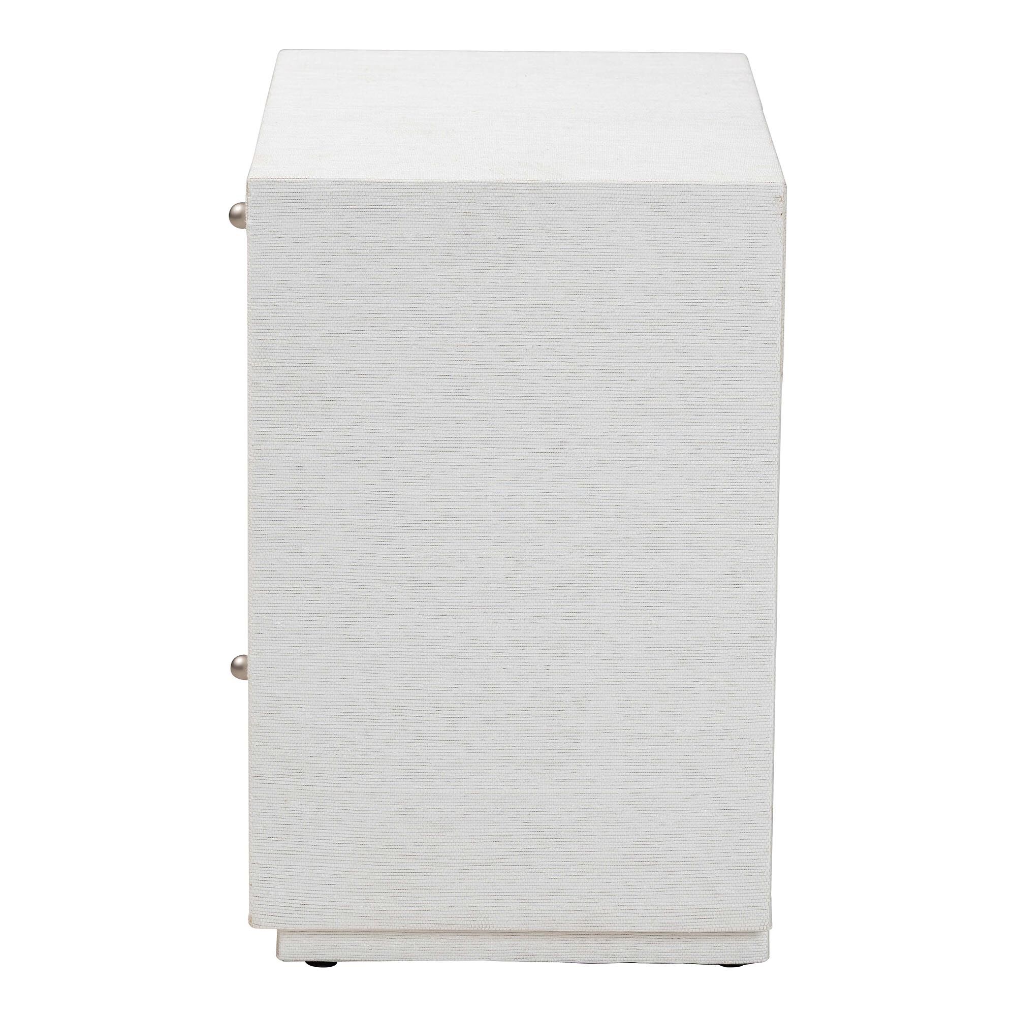 Kai Grasscloth End Table, WHITE, alternate image number 4