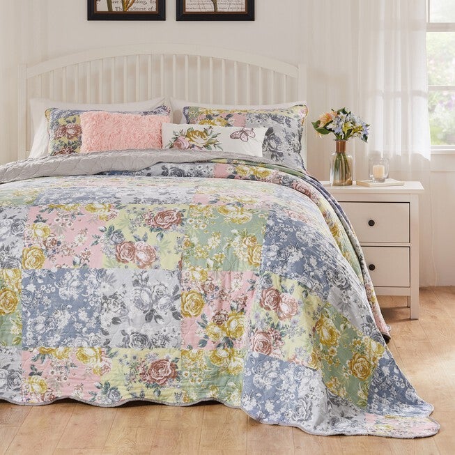 Emma Reversible CottonRich Bedspread Set Brylane Home