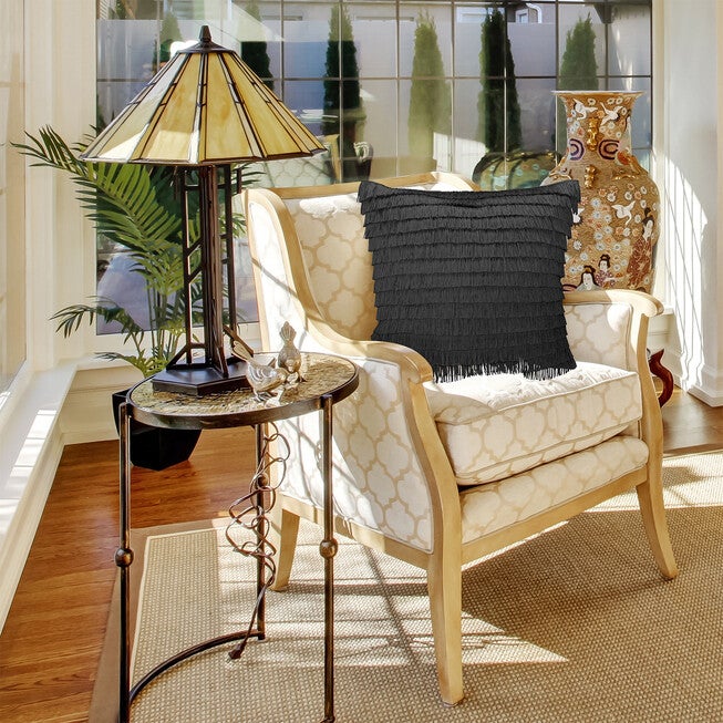 Edie@Home Gatsby Fringe Decorative Pillow Dec Pillow, , alternate image number 23