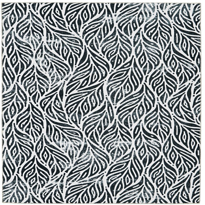 Washable Leona Ivory/Black Rug, IVORY, hi-res image number 0