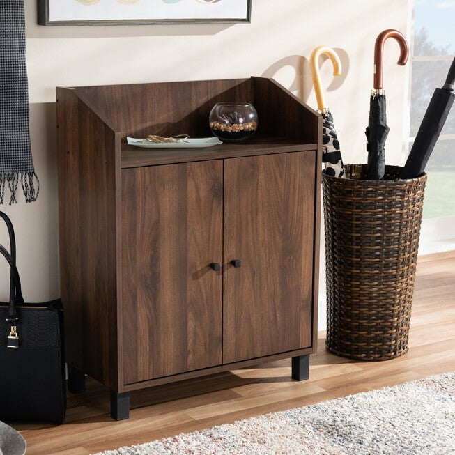Rossin 2-Door Top Shelf Wood Entryway Shoe Storage Cabinet Furniture, , alternate image number null