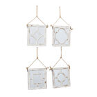 Set Of 4 White Wood Vintage Decor Wall Mirror, , alternate image number null