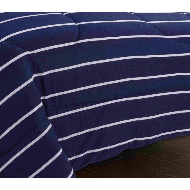 Jersey Knit Blue Stripe Comforter Set, , alternate image number 5