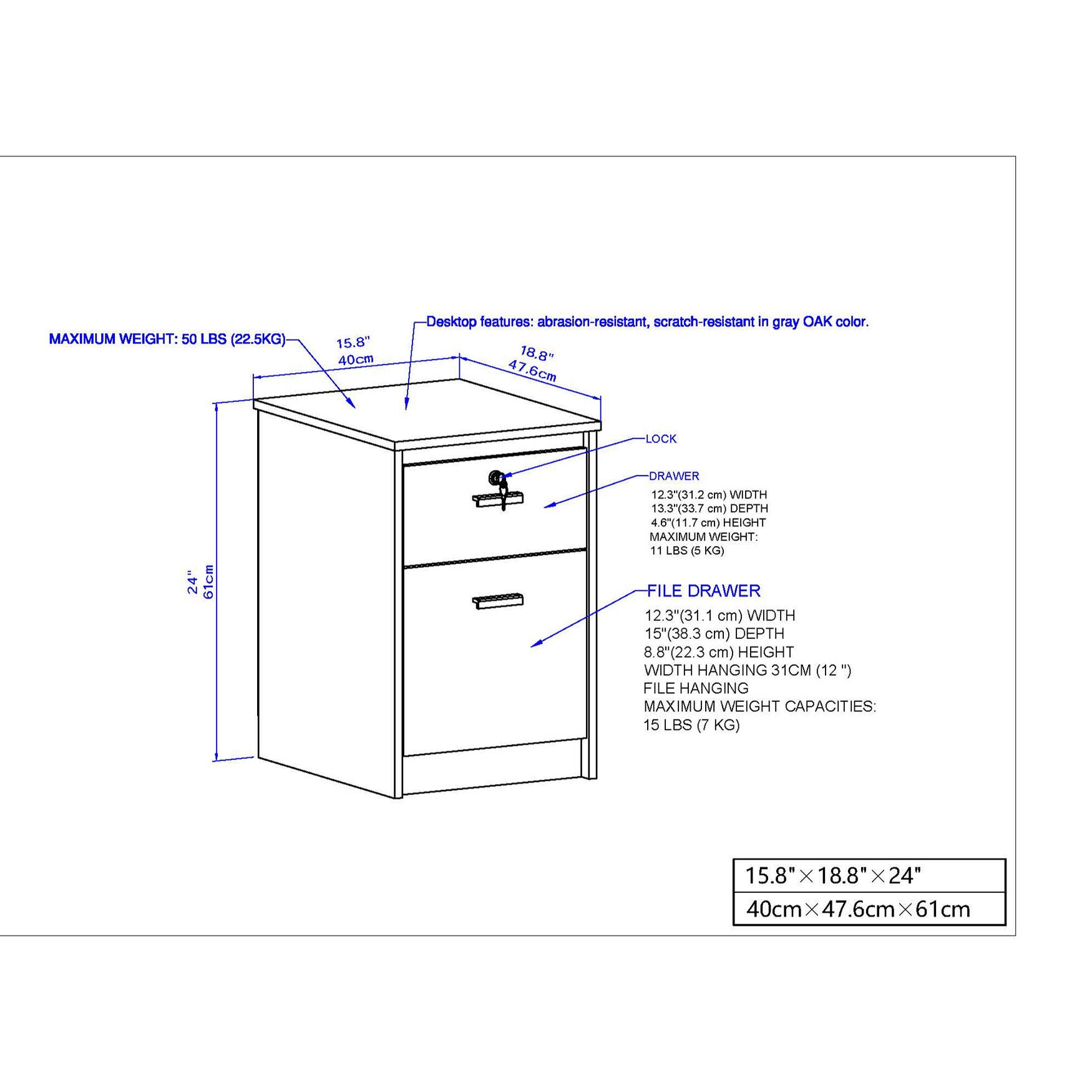Kenneth 2-Drawer Filing Cabinet, , alternate image number 7