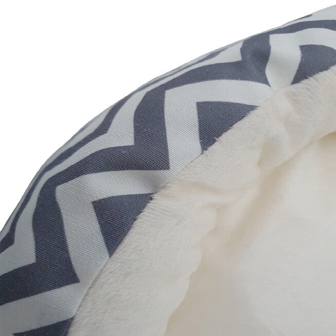 Chevron Printing poly-cotton cozy round cat bed , 18 inch, , alternate image number null