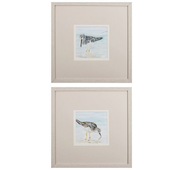 Sandpipers Framed Wall Décor, Set Of 2, BLUE, hi-res image number null