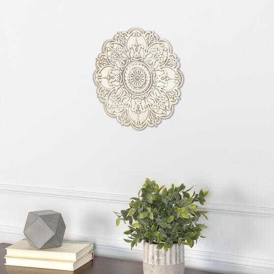 Small White Medallion Wall Decor, , alternate image number null