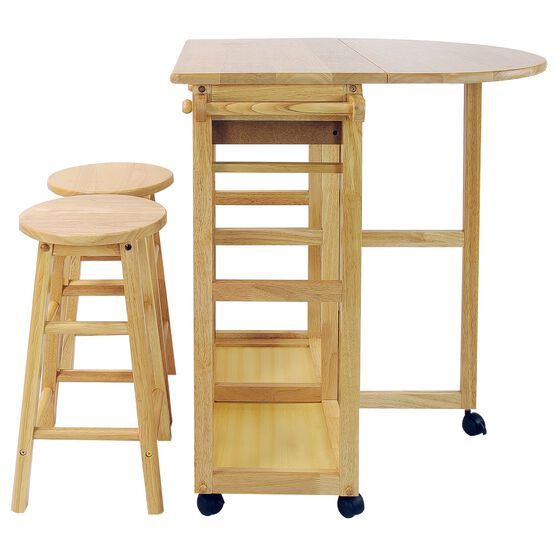 Breakfast Cart with Drop-Leaf Table-Natural, , alternate image number null