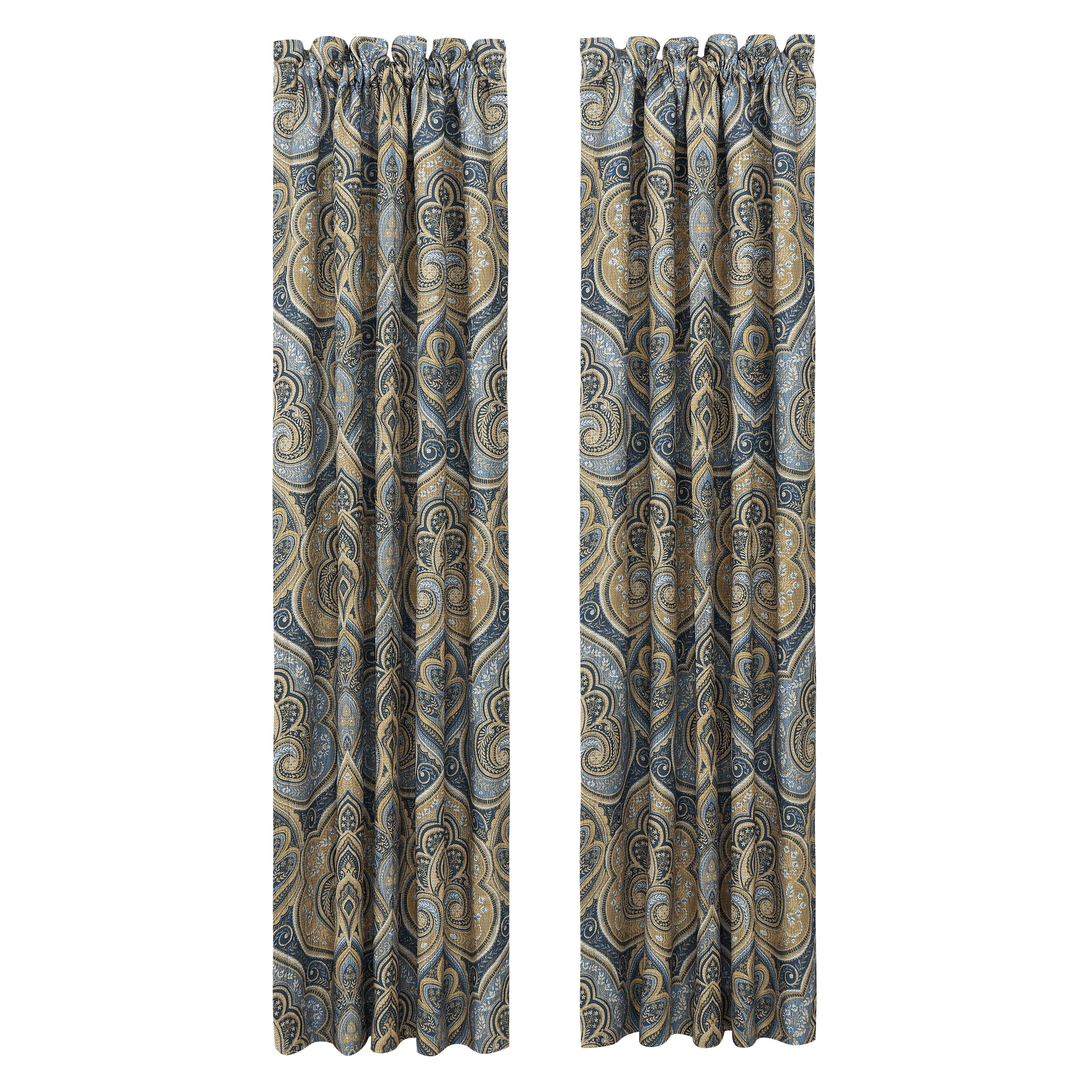 Messina Navy 84 Inch Window Panel Pair, NAVY, alternate image number null