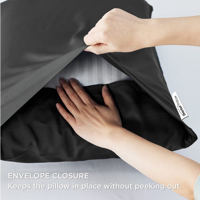 Doctor Pillow Royal Luxury Bamboo Pillowcase -Set of 6, BLACK, on-hover image number null