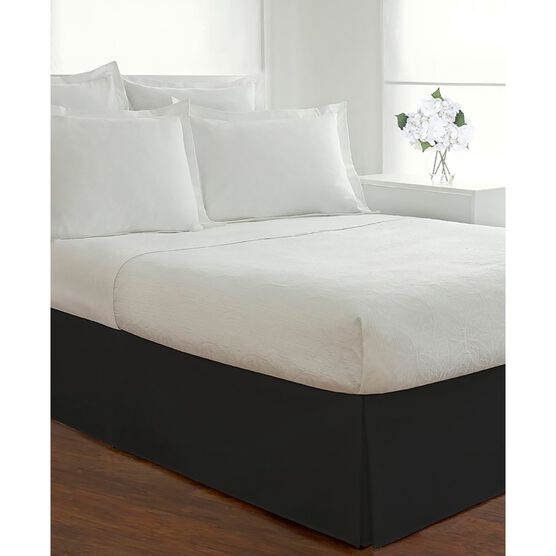 Luxury Hotel Classic Tailored 14" Drop Black Bed Skirt, BLACK, hi-res image number null