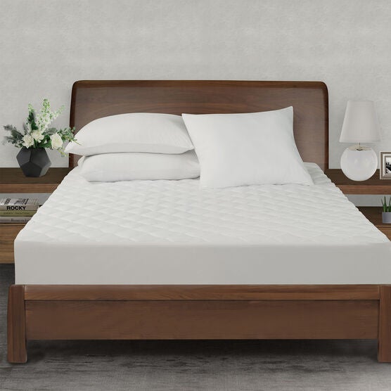 All-In-One Performance Stretch Moisture Wicking Fitted Mattress Pad, Twin, WHITE, hi-res image number null