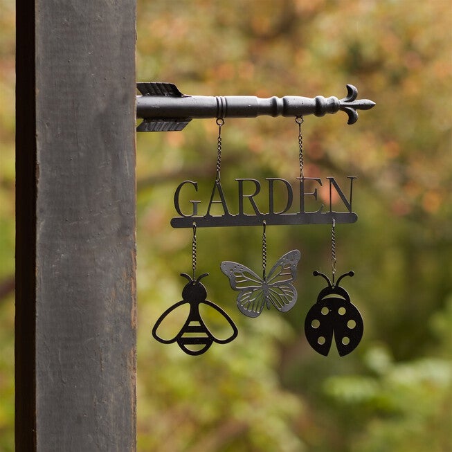 Butterfly Insect Garden Sign 15.5 inchesH, BLACK, alternate image number null