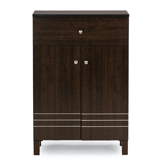 Felda Shoe Cabinet With 2 Doors And Drawer Furniture, BROWN, hi-res image number null