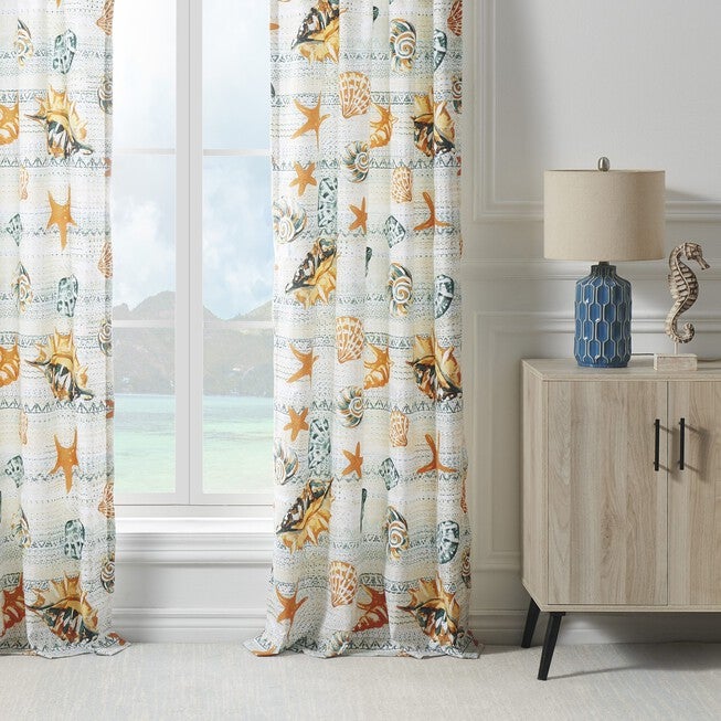 Greenland Home Fashions™ Kona Window Curtain Panels, Set of 2, OCEAN, hi-res image number 0