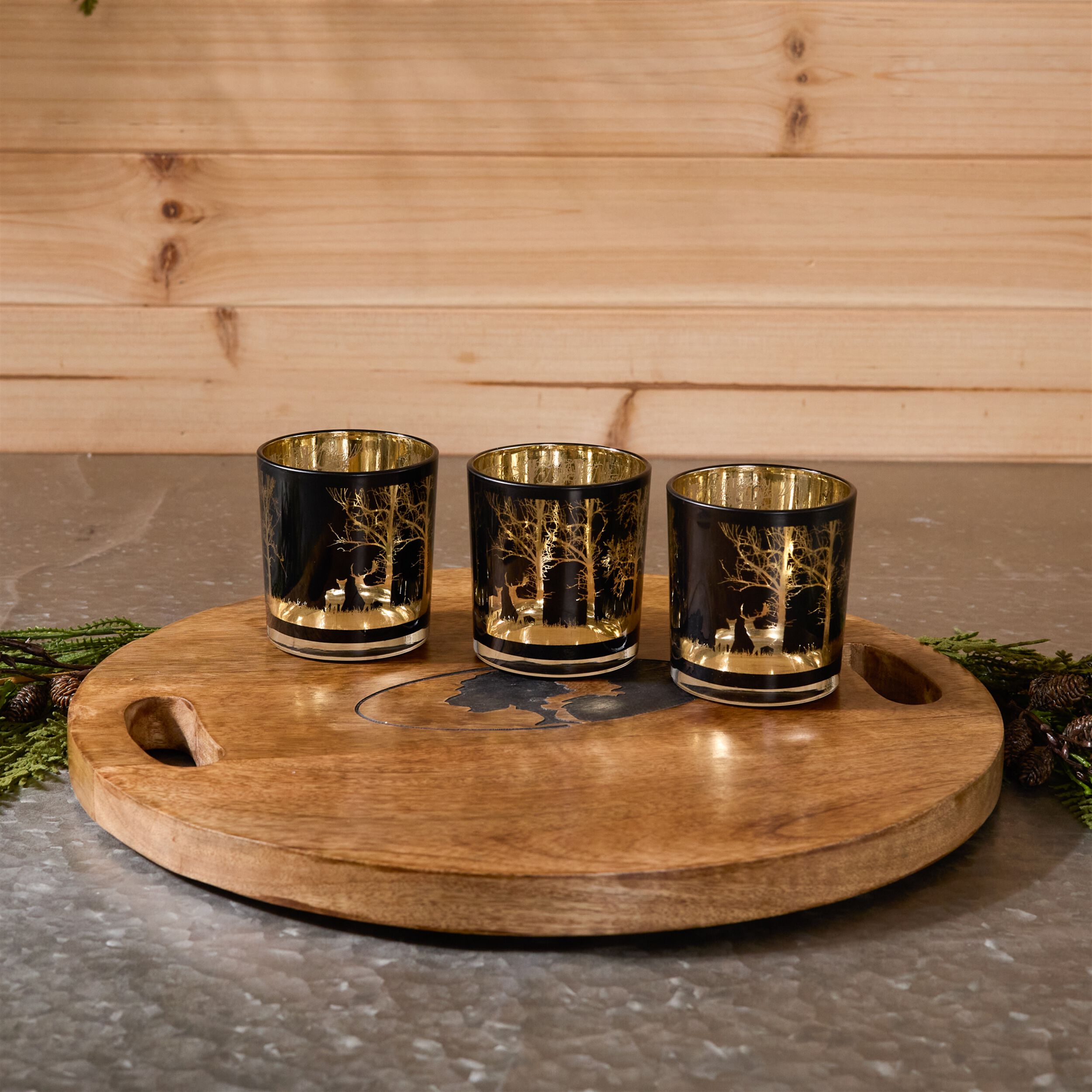 Mossy Oak Deer Votive (Set of 3), BLACK GOLD, alternate image number 2