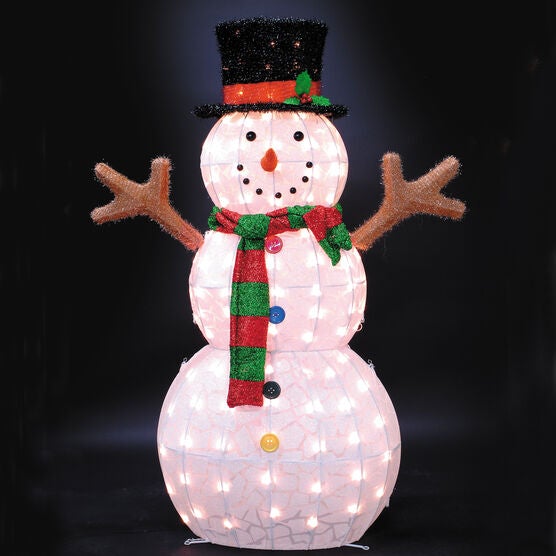 Glistening Snowman Table Topper