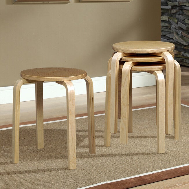 17 inches Bentwood Stool, Set of 4, , alternate image number 2