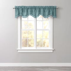 Windows Valances Curtain Details Brylane Home Bh Studio Sheer Voile Layered Valance