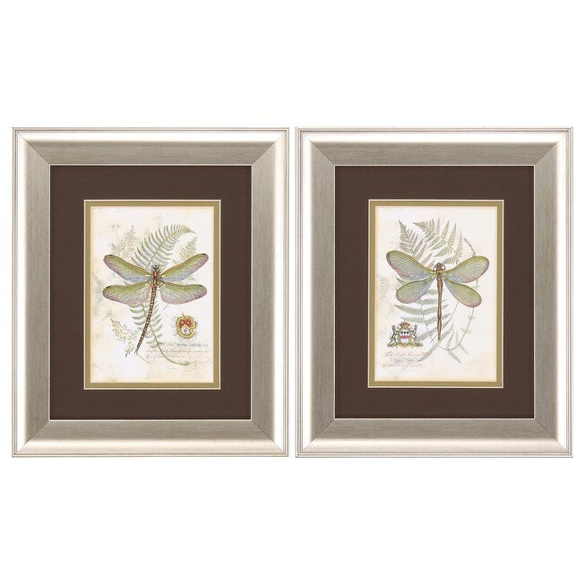 Dragonfly Framed Wall Décor, Set Of 2, NEUTRAL, hi-res image number 0