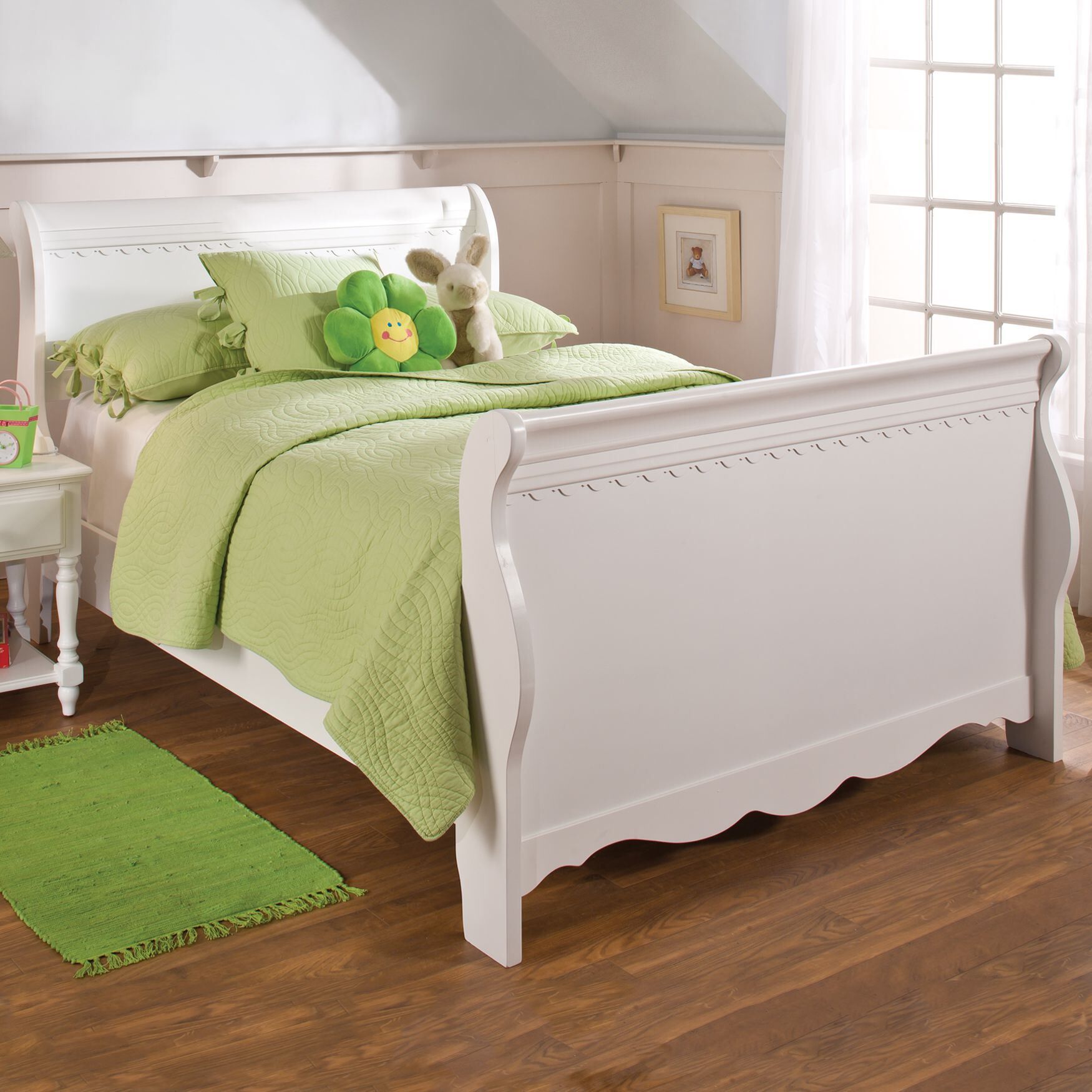 Hillsdale Lauren Sleigh Bed with Side Rails, , hi-res image number 0