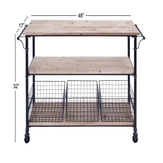 Brown Industrial Metal Storage Cart, 32 x 48, , alternate image number null