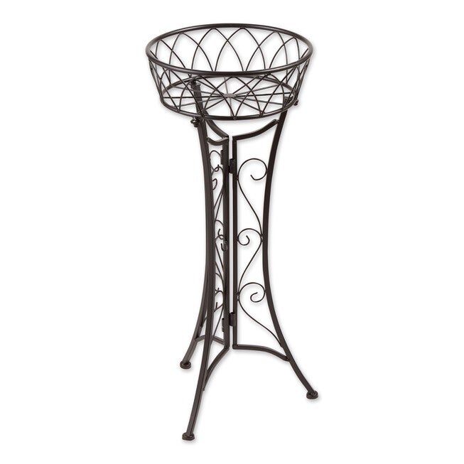 Curlicue Single Plant Stand, BLACK, hi-res image number 0