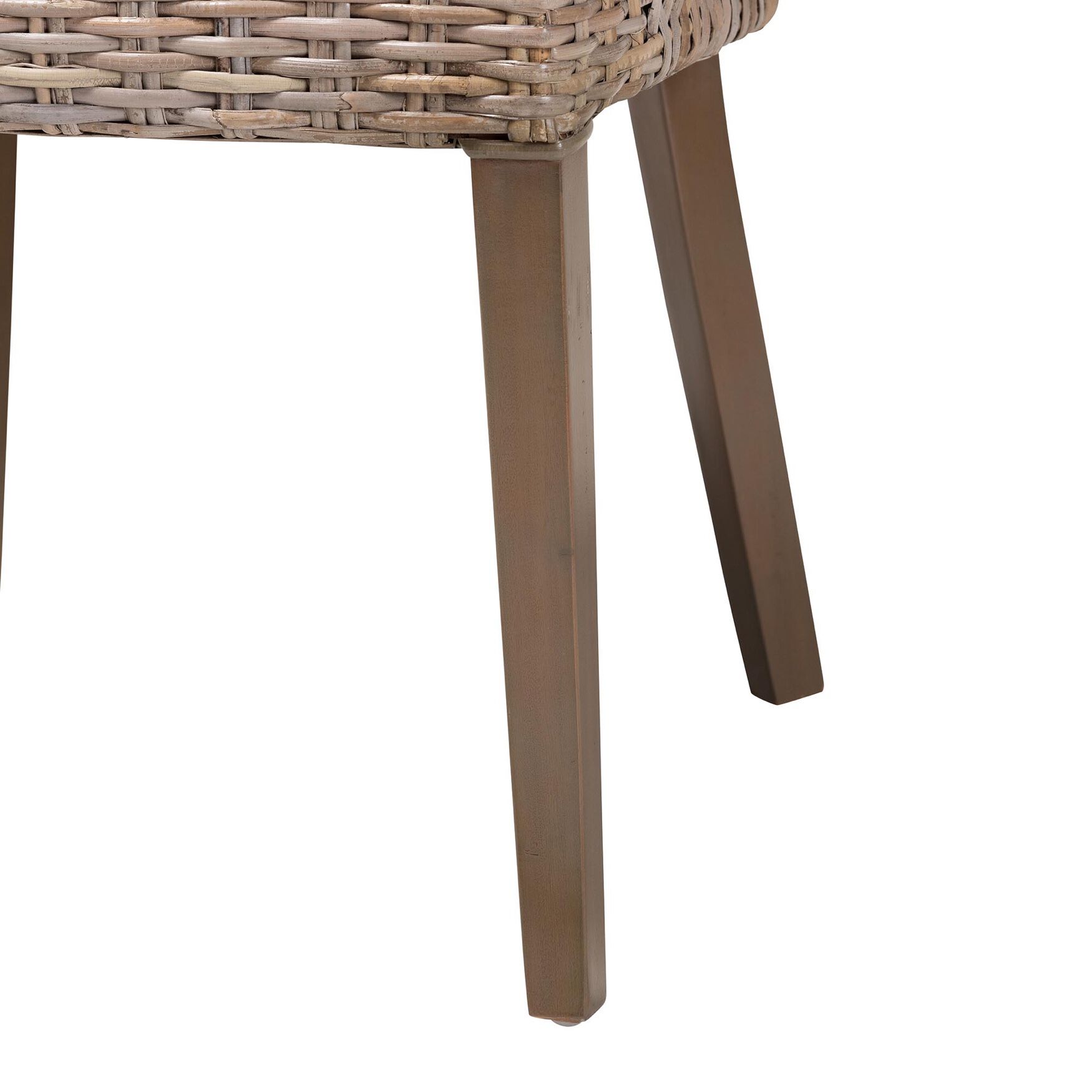 Niesha Bohemian Grey Natural Kubu Rattan And Mahogany Wood Dining Chair, , alternate image number 5