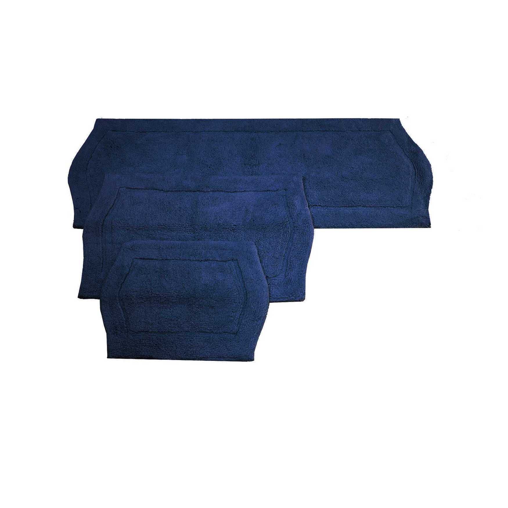 Waterford 3 Piece Set Bath Rug Collection, NAVY, hi-res image number 0