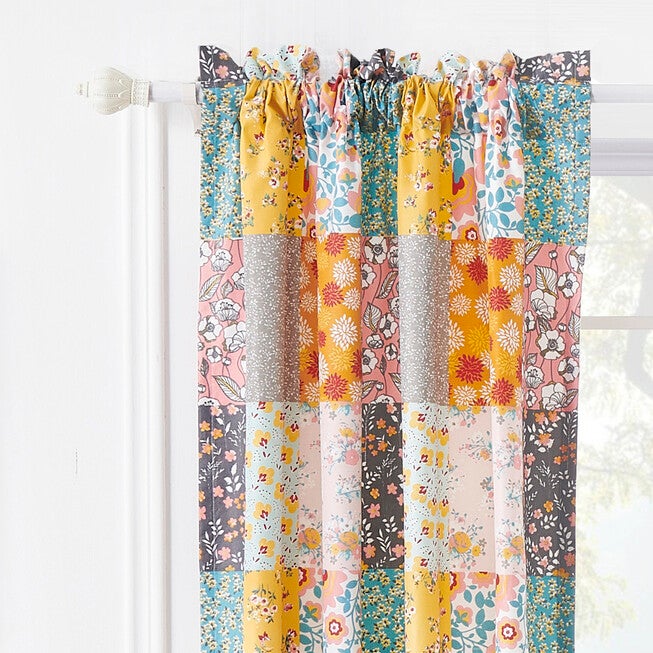 Greenland Home Fashions™ Carlie Window Curtain Panels, Set of 2, 63 inches, CALICO PATCHES, hi-res image number 0