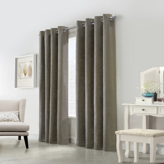 Habitat Festival Indoor Single Grommet Curtain Panel, TAUPE, hi-res image number null