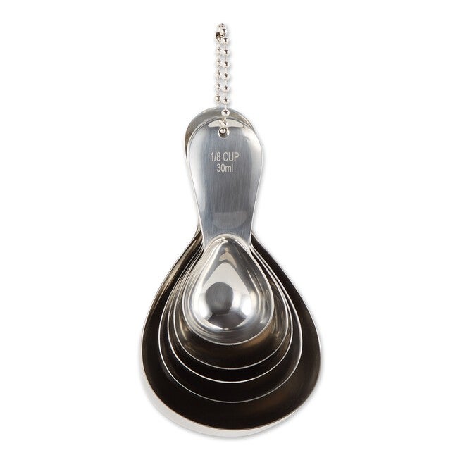 Oval Stainless Steel Measuring Cups, Set 5, , alternate image number null