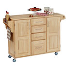 Large Natural Finish Create a Cart with Wood Top , NATURAL WOOD, hi-res image number null