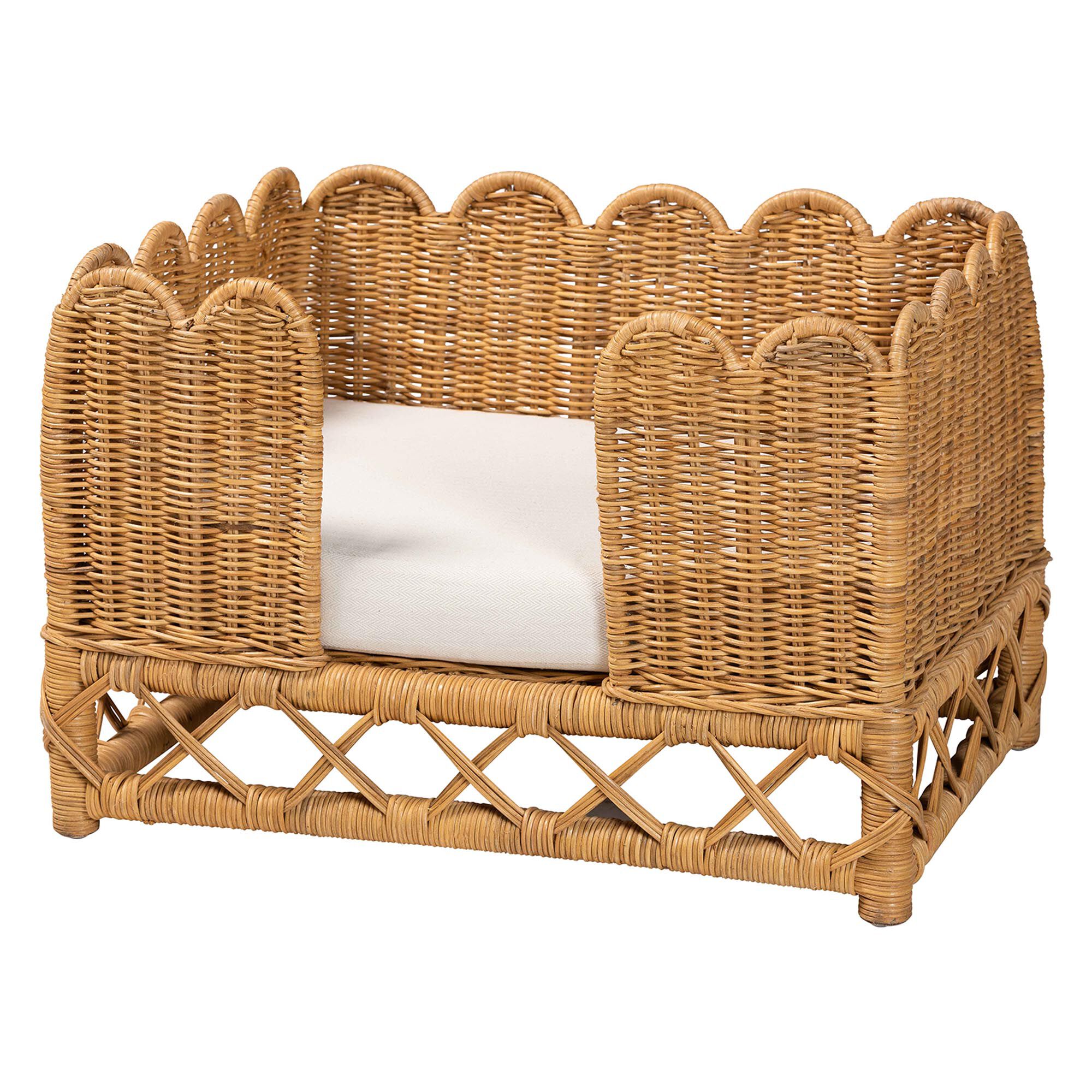 Palm Bohemian Light Honey Rattan Pet Bed, LIGHT, alternate image number 1