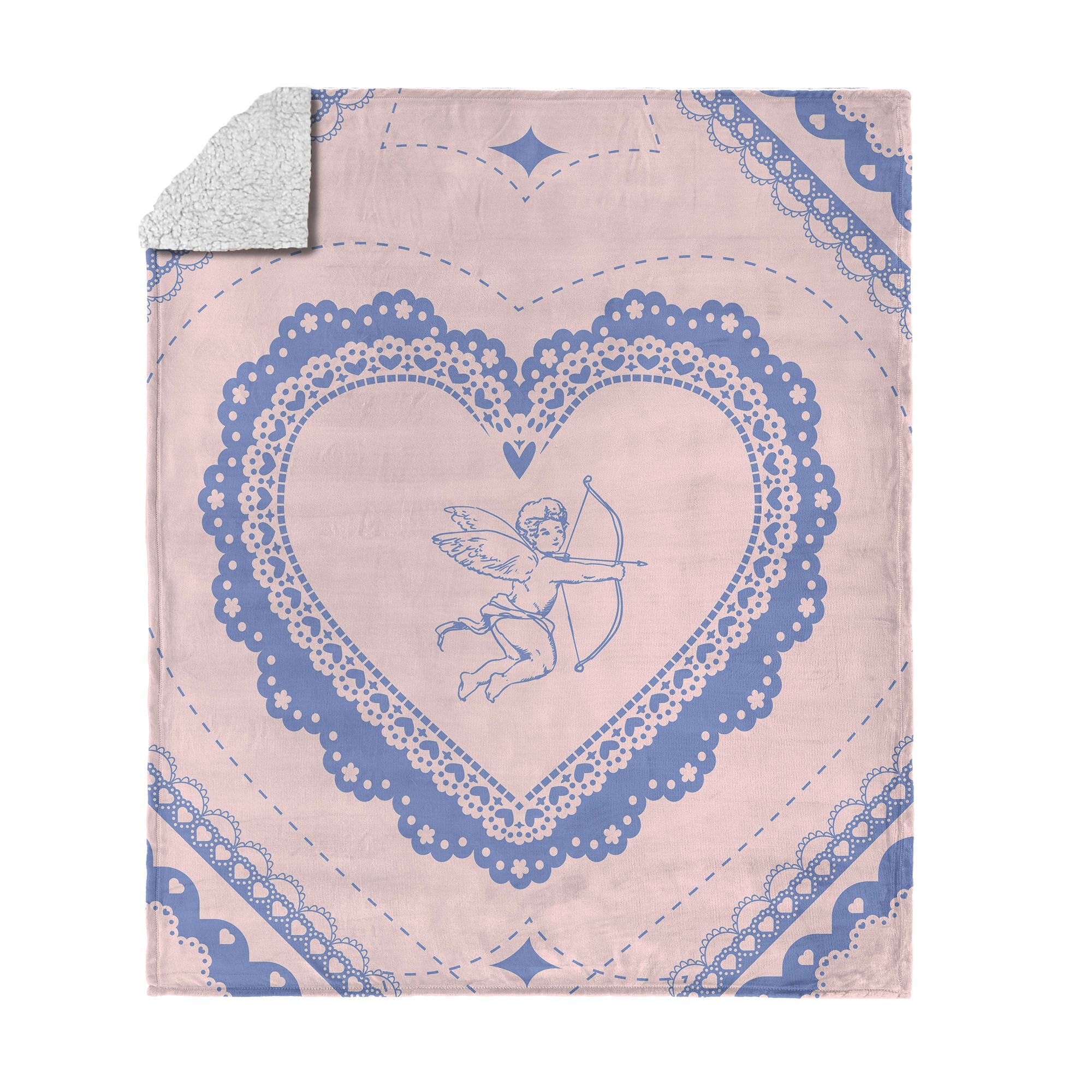 Valentine's Day Vintage Hearts Silk Touch Sherpa Throw Blanket 50x60 Inches, HEART THROW, hi-res image number 0