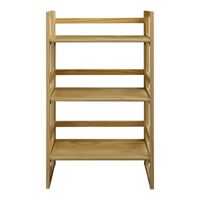 3-Shelf Folding Student Bookcase 20.75 inches Wide-Natural, NATURAL, hi-res image number 0