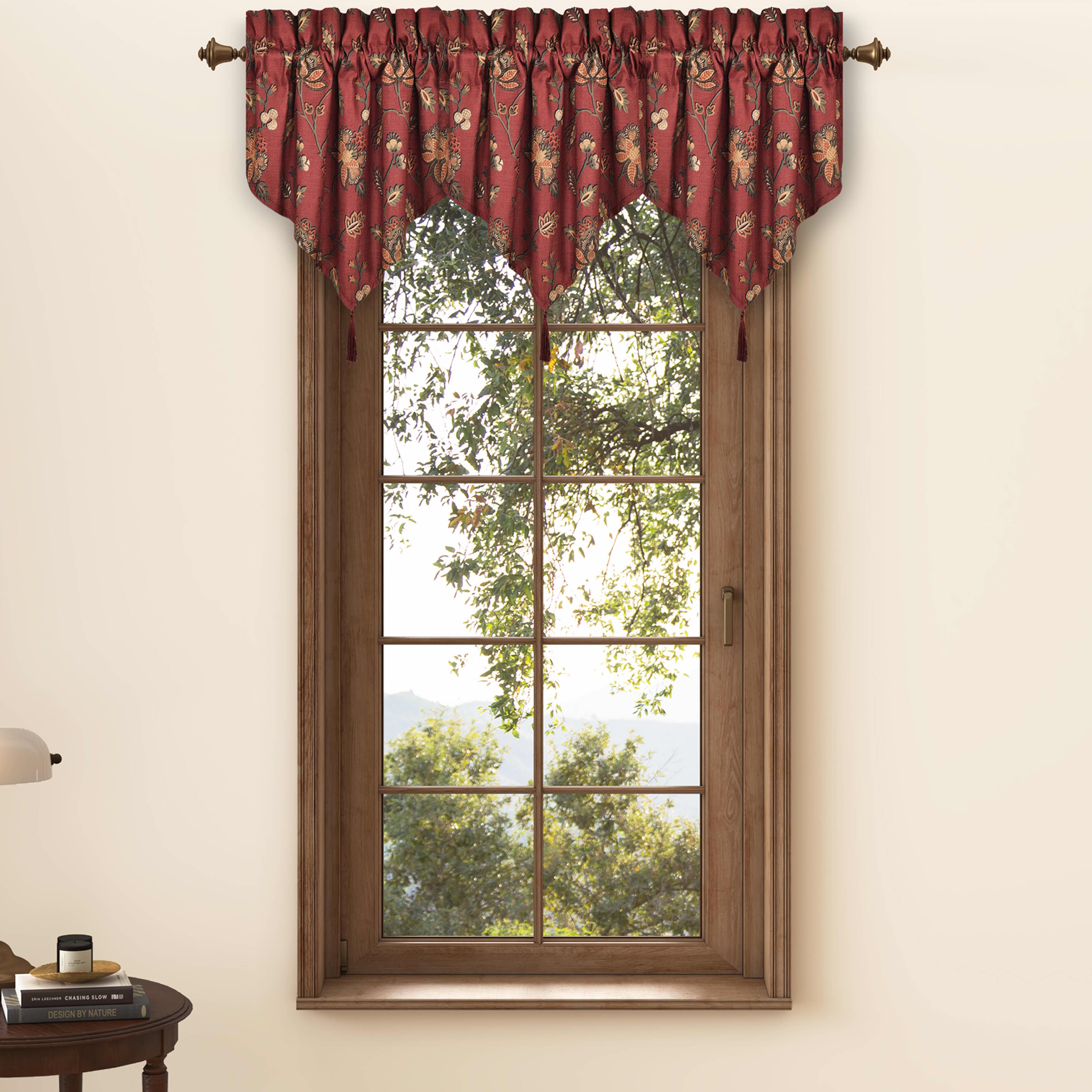 Bari Window Ascot Valance, RED, alternate image number 1