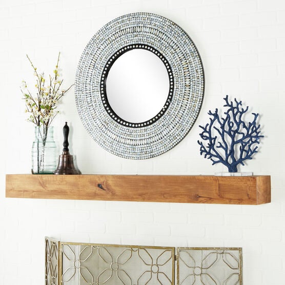 Blue Coastal Wood Wall Mirror, , alternate image number null