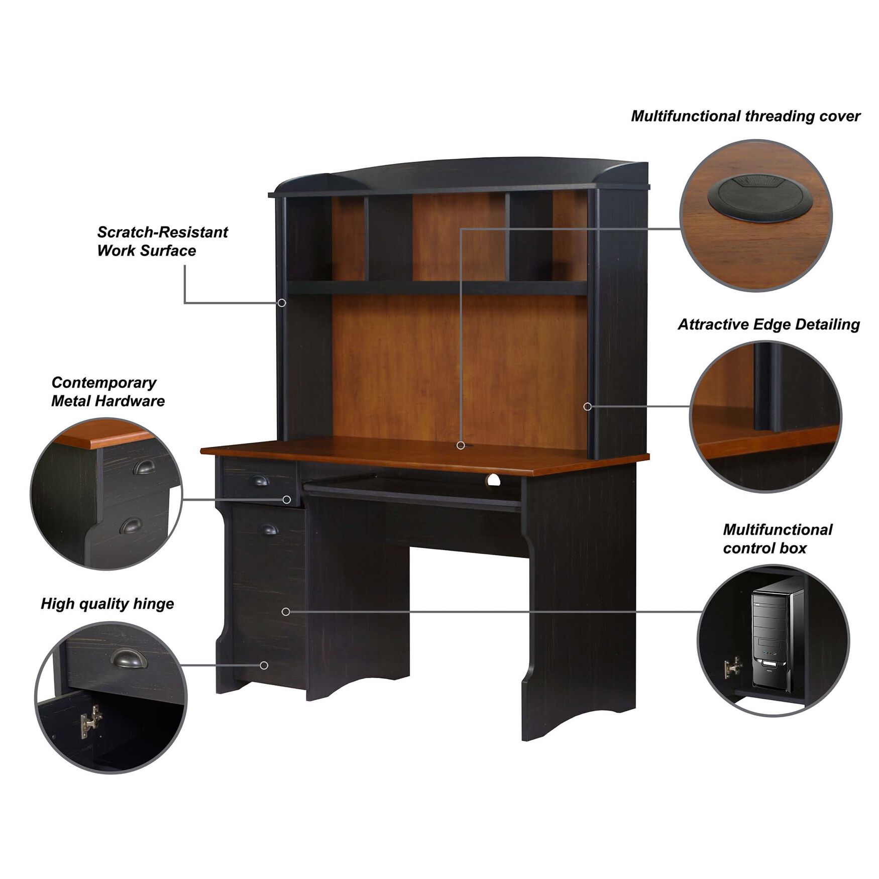 Writing Desk With Hutch, , alternate image number 2