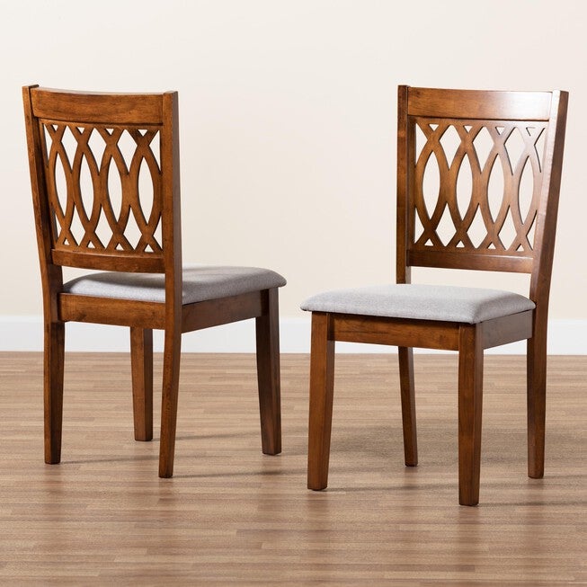 Florencia Modern Beige Fabric And Espresso Brown Finished Wood Dining Chair, , alternate image number 20