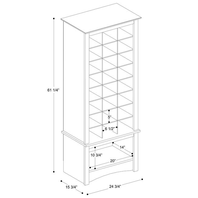 24-Pair Shoe Storage Rack with Bottom Shelf, , alternate image number null