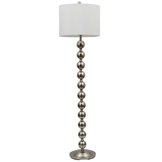 59" Brushed Steel Stacked Ball Floor Lamp, BROWN, hi-res image number null