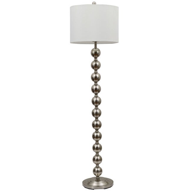 59 inches Brushed Steel Stacked Ball Floor Lamp, BROWN, hi-res image number null